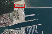 Foto e mappa con evidenziato il Circolo Adriatico Wind Club a Porto Corsini Ravenna